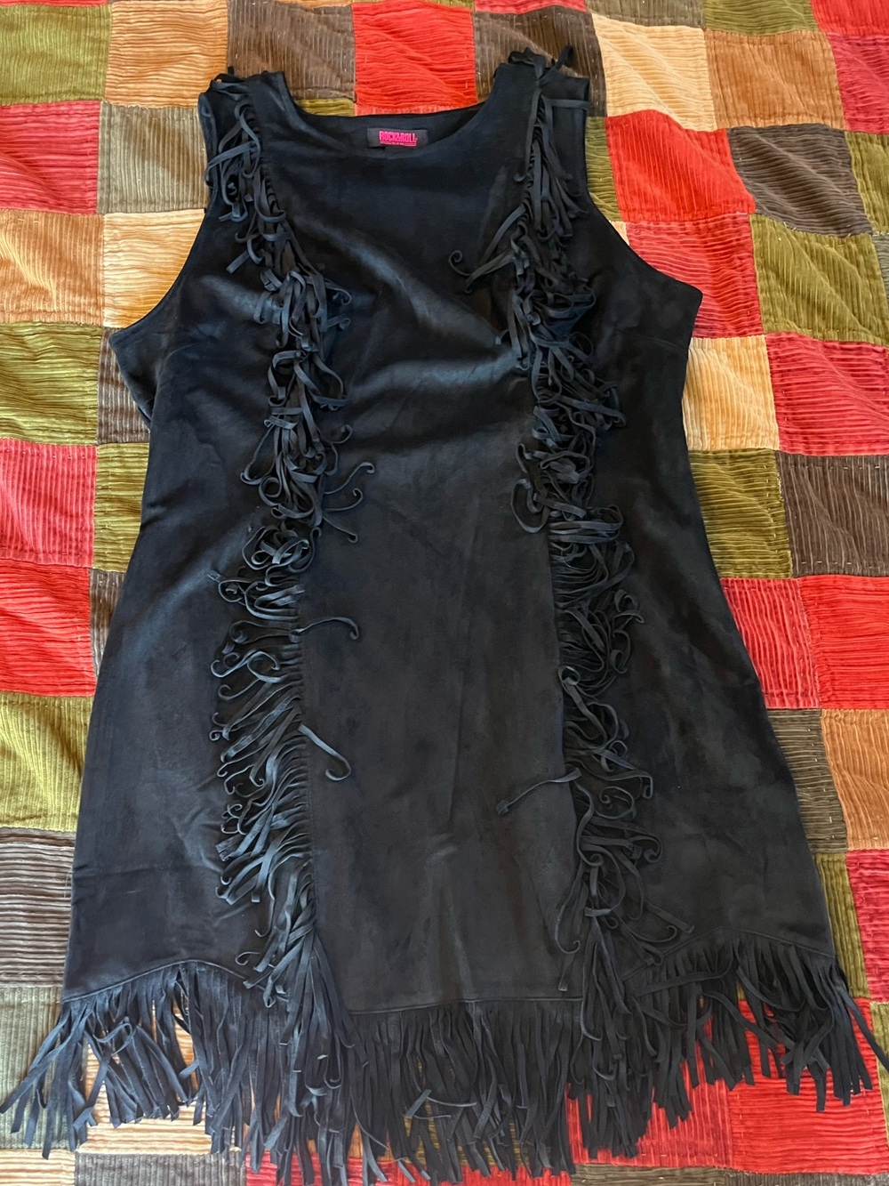 Black Rock and Roll Sleeveless Fringe Dress Size XXL
